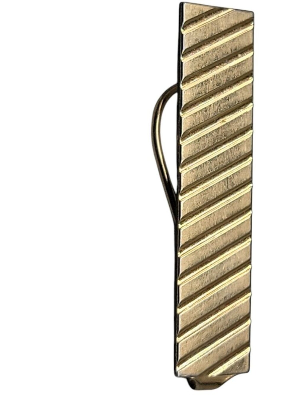 Hadley Large Tie Clips Mens Wide Vintage Accessory Gold Plated Ribbed Design